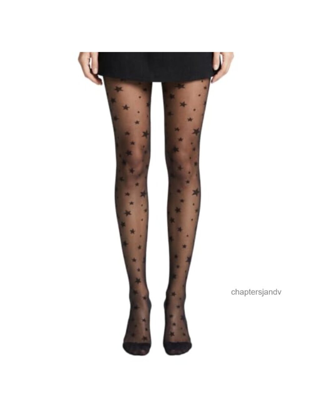 Tweruna Star Patterned Tights Nylon High Stretch Full Length
